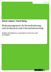 Cover von Risikomanagement als Herausforderung und als Baustein zum Unternehmenserfolg