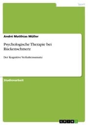 Cover von Psychologische Therapie bei Rückenschmerz