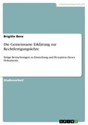 Cover von Die Gemeinsame Erklärung zur Rechtfertigungslehre