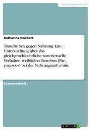 Cover von Tausche Sex gegen Nahrung: Eine Untersuchung über das gleichgeschlechtliche soziosexuelle Verhalten weiblicher Bonobos (Pan paniscus) bei der Nahrungsaufnahme