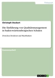 Cover von Die Einführung von Qualitätsmanagement in baden-württembergischen Schulen