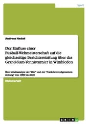 Cover von Der Einfluss einer Fußball-Weltmeisterschaft auf die gleichzeitige Berichterstattung über das Grand-Slam-Tennisturnier in Wimbledon