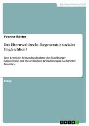 Cover von Das Elternwahlrecht. Regenerator sozialer Ungleichheit?