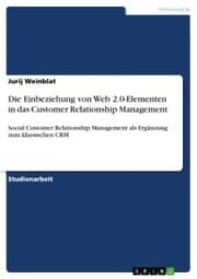 Cover von Die Einbeziehung von Web 2.0-Elementen in das Customer Relationship Management