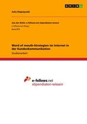 Cover von Word of mouth-Strategien im Internet in der Kundenkommunikation