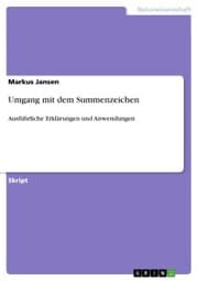 Cover von Umgang mit dem Summenzeichen