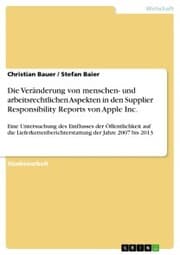 Cover von Die Veränderung von menschen- und arbeitsrechtlichen Aspekten in den Supplier Responsibility Reports von Apple Inc.