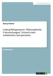 Cover von Ludwig Wittgensteins 'Philosophische Untersuchungen'.Versuch einer realistischen Interpretation