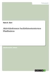 Cover von Aktivitätsformen bedürfnisorientierten Pfadfindens