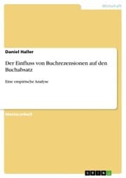 Cover von Der Einfluss von Buchrezensionen auf den Buchabsatz