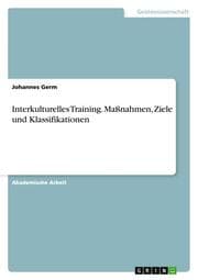 Cover von Interkulturelles Training. Maßnahmen, Ziele und Klassifikationen