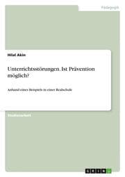 Cover von Unterrichtsstörungen.Ist Prävention möglich?