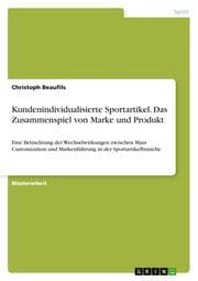 Cover von Kundenindividualisierte Sportartikel.Das Zusammenspiel von Marke und Produkt