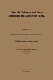 Cover von Ueber die Volumen- und Formänderungen des Stahles beim Härten