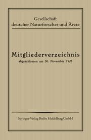 Cover von Mitgliederverzeichnis