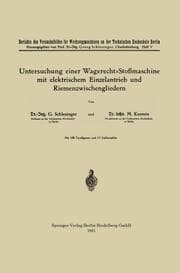 Cover von Untersuchung einer Wagerecht-Stoßmaschine mit elektrischem Einzelantrieb und Riemenzwischengliedern