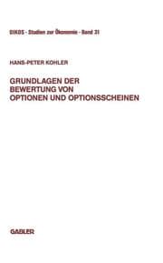 Cover von Grundlagen der Bewertung von Optionen und Optionsscheinen