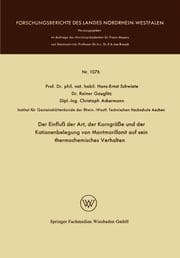 Cover von Der Einfluß der Art, der Korngröße und der Kationenbelegung von Montmorillonit auf sein thermochemisches Verhalten