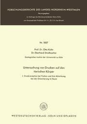 Cover von Untersuchungen von Drucken auf den tierischen Körper