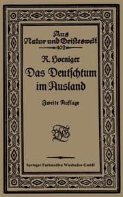 Cover von Das Deutschtum im Ausland vor dem Weltkrieg