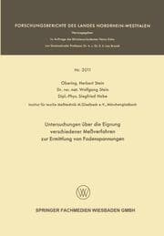 Cover von Untersuchungen über die Eignung verschiedener Meßverfahren zur Ermittlung von Fadenspannungen