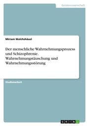 Cover von Der menschliche Wahrnehmungsprozess und Schizophrenie. Wahrnehmungstäuschung und Wahrnehmungsstörung