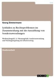 Cover von Leitfaden zu Rechtsproblemen im Zusammenhang mit der Auszahlung von Sonderzuwendungen