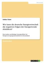 Cover von Wie kann die deutsche Energiewirtschaft die negativen Folgen der Energiewende abmildern?