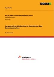 Cover von Der gesetzliche Mindestlohn in Deutschland. Eine Bestandsaufnahme