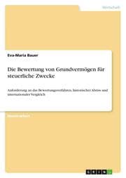 Cover von Die Bewertung von Grundvermögen für steuerliche Zwecke