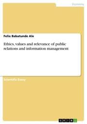 Cover von Ethics, values and relevance of public relations and information management