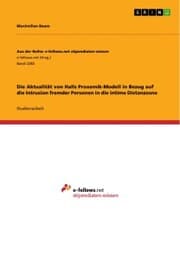 Cover von Die Aktualität von Halls Proxemik-Modell in Bezug auf die Intrusion fremder Personen in die intime Distanzzone