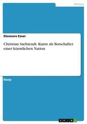 Cover von Christian Saehrendt. Kunst als Botschafter einer künstlichen Nation