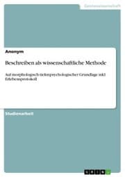 Cover von Beschreiben als wissenschaftliche Methode