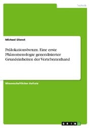 Cover von Prälokationsboxen. Eine erste Phänomenologie generalisierter Grundeinheiten der Vertebratenhand