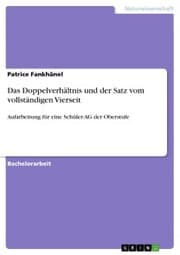 Cover von Das Doppelverhältnis und der Satz vom vollständigen Vierseit
