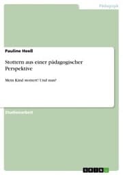Cover von Stottern aus einer pädagogischer Perspektive
