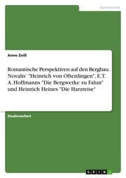Cover von Romantische Perspektiven auf den Bergbau. Novalis 'Heinrich von Ofterdingen', E. T. A. Hoffmanns 'Die Bergwerke zu Falun' und Heinrich Heines 'Die Harzreise'