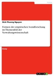Cover von Formen der empirischen Sozialforschung im Themenfeld der Verwaltungswissenschaft