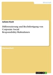 Cover von Differenzierung und Rechtfertigung von Corporate Social Responsibility-Maßnahmen