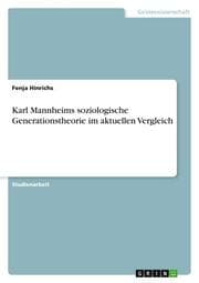 Cover von Karl Mannheims soziologische Generationstheorie im aktuellen Vergleich