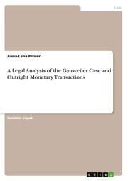 Cover von A Legal Analysis of the Gauweiler Case and Outright Monetary Transactions