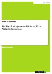 Cover von Die Poetik des genauen Blicks im Werk Wilhelm Genazinos