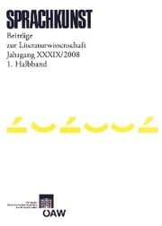 Cover von Sprachkunst. Beiträge zur Literaturwissenschaft / Sprachkunst Jarhgang 39/2008 1. Halbband