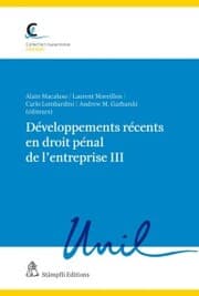 Cover von Développements récents en droit pénal de l'entreprise III