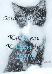 Cover von Scrawled Cats - black & white - Katzen Kalender 2019