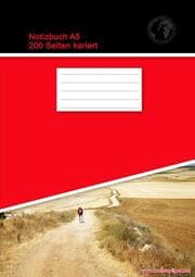 Cover von Notizbuch A5 200 Seiten kariert (Softcover Rot)