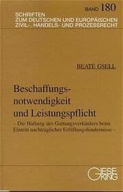 Cover von Beschaffungsnotwendigkeit und Leistungspflicht