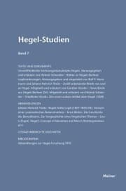 Cover von Hegel-Studien Band 7