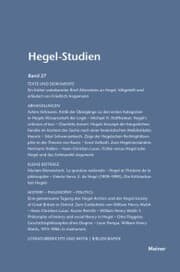 Cover von Hegel-Studien Band 27